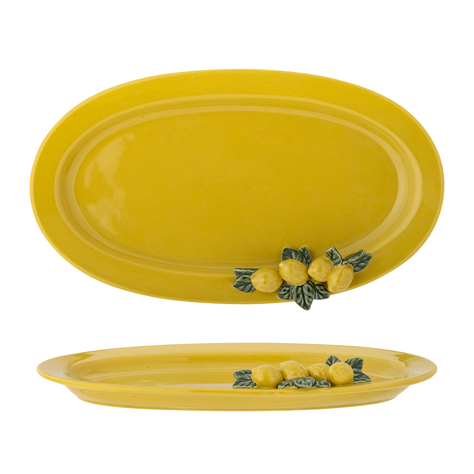 Platou Servire Ceramică Galbenă Bloomingville - Imagine 1