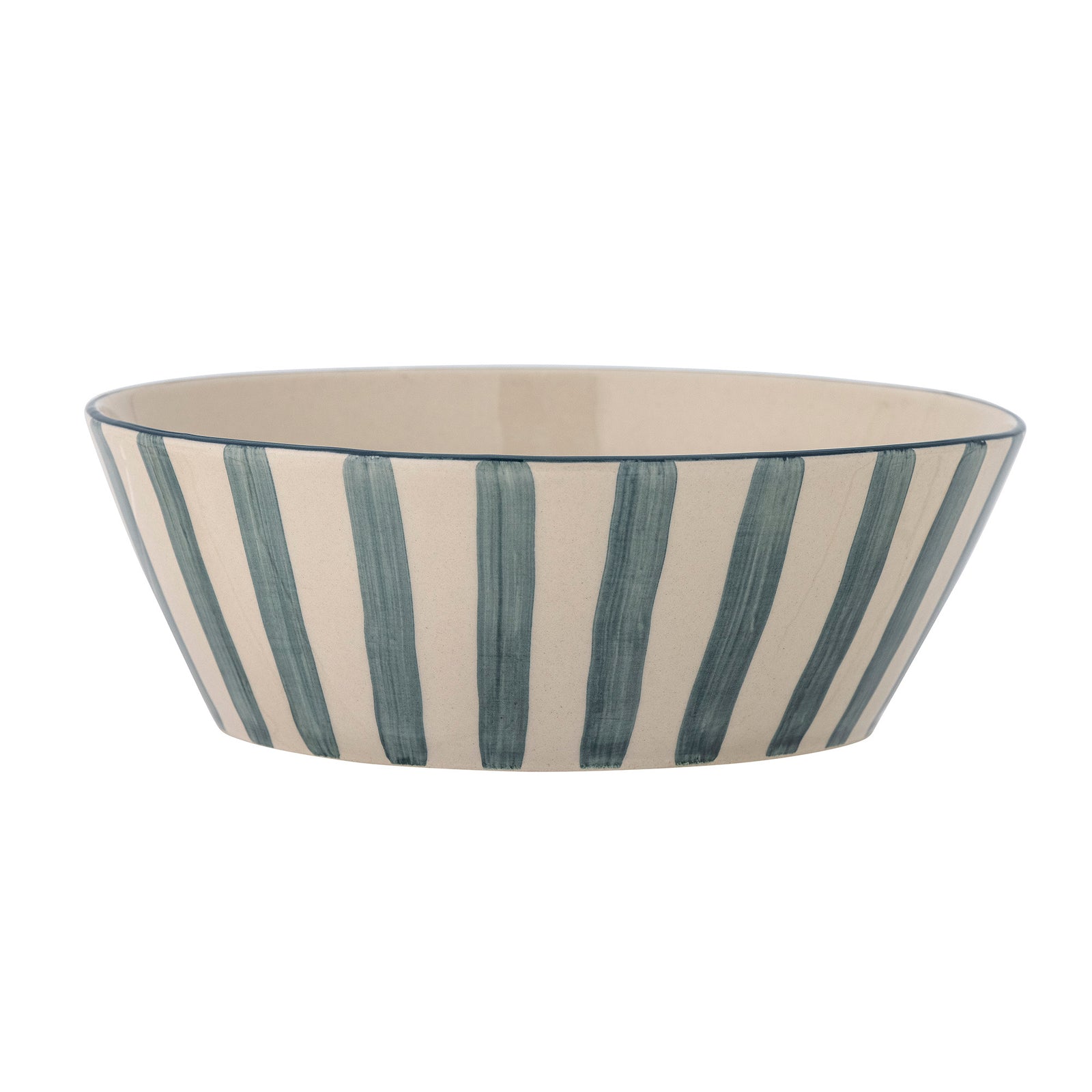 Bol Ceramică Verde Dungat Bloomingville - Imagine 1