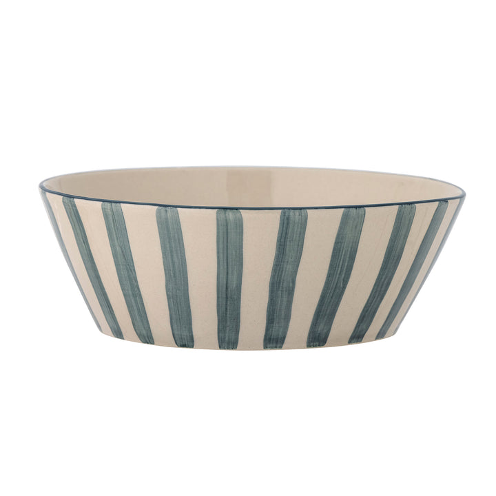 Bol Ceramică Verde Dungat Bloomingville - Imagine 1