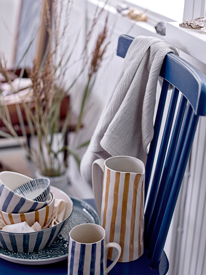 Bol Ceramică Verde Dungat Bloomingville - Imagine 3