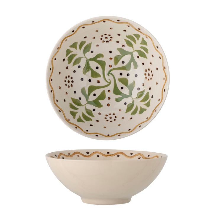Bol Ceramică Natural Decorat Manual Bloomingville - Imagine 1