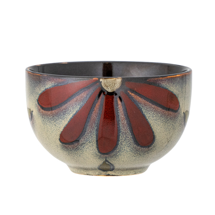 Bol Ceramică Maro Cu Model Floral Bloomingville - Imagine 1