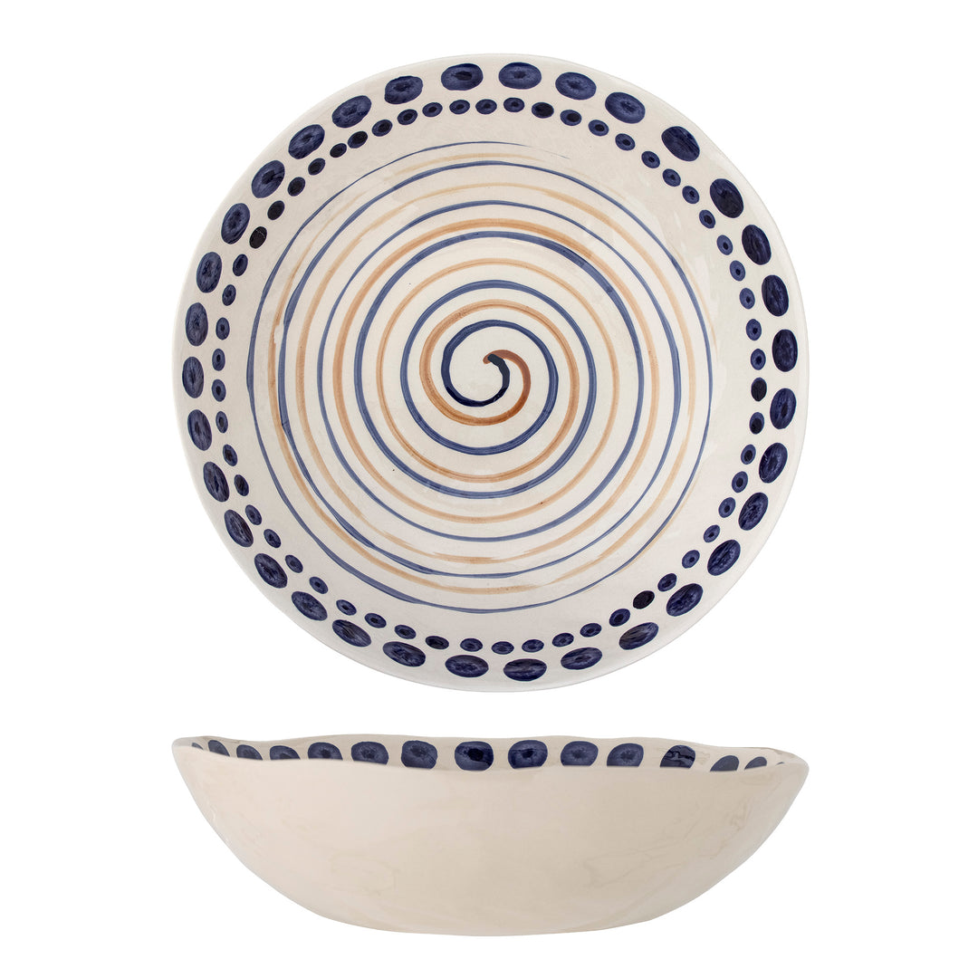 Bol Ceramic Multicolor Decorat Manual Bloomingville - Imagine 1