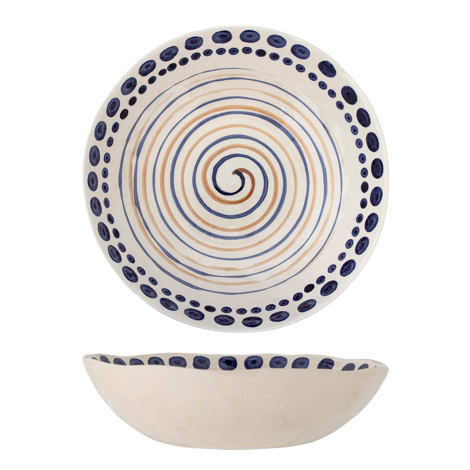 Bol Ceramic Multicolor Decorat Manual Bloomingville - Imagine 1