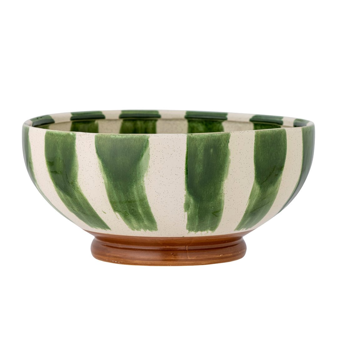 Bol Ceramic Verde Pictat Manual Bloomingville - Imagine 1