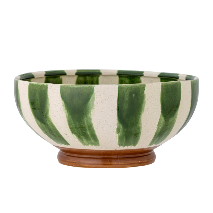 Bol Ceramic Verde Pictat Manual Bloomingville - Imagine 1
