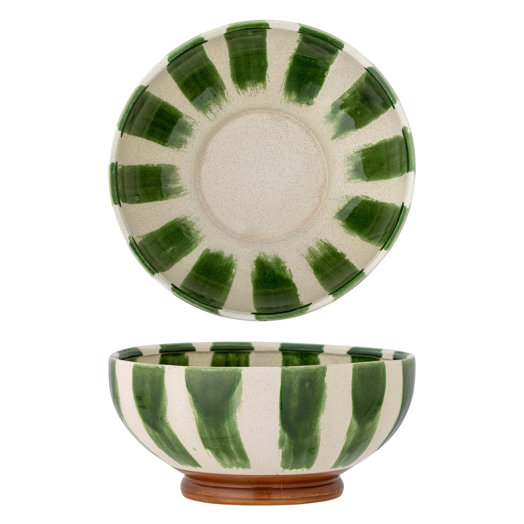 Bol Ceramic Verde Pictat Manual Bloomingville - Imagine 2