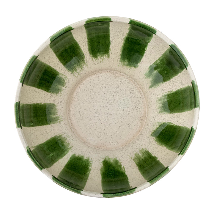 Bol Ceramic Verde Pictat Manual Bloomingville - Imagine 3