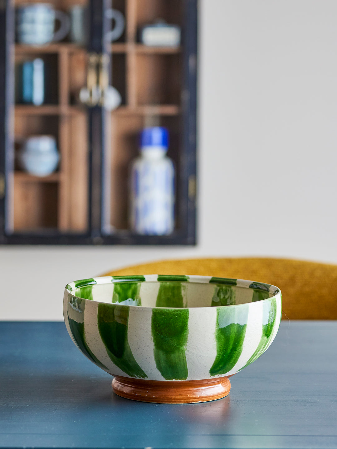 Bol Ceramic Verde Pictat Manual Bloomingville - Imagine 5