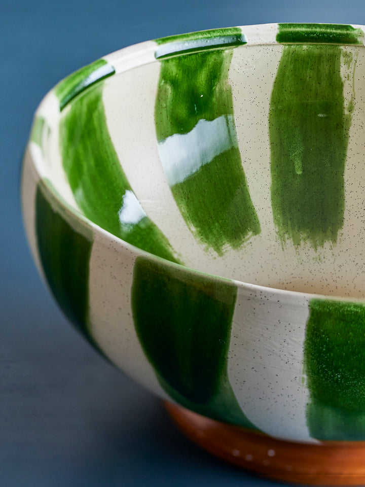Bol Ceramic Verde Pictat Manual Bloomingville - Imagine 6