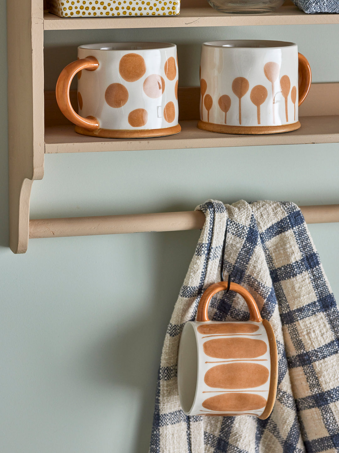 Cana Ceramică Maro Cu Model Pictat Bloomingville - Imagine 2