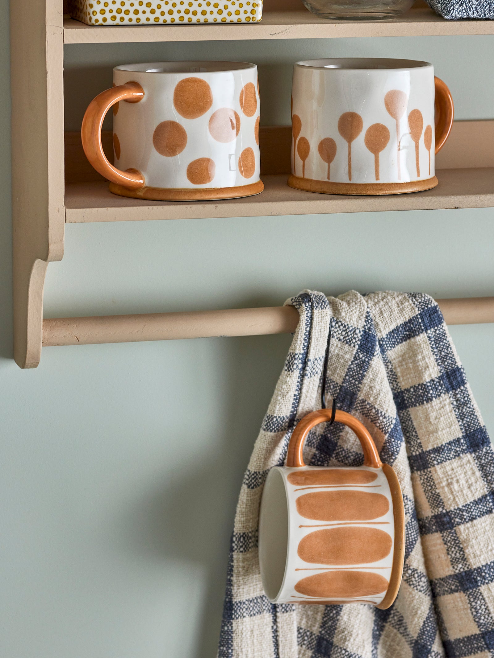 Cana Ceramică Maro Cu Model Pictat Bloomingville - Imagine 2