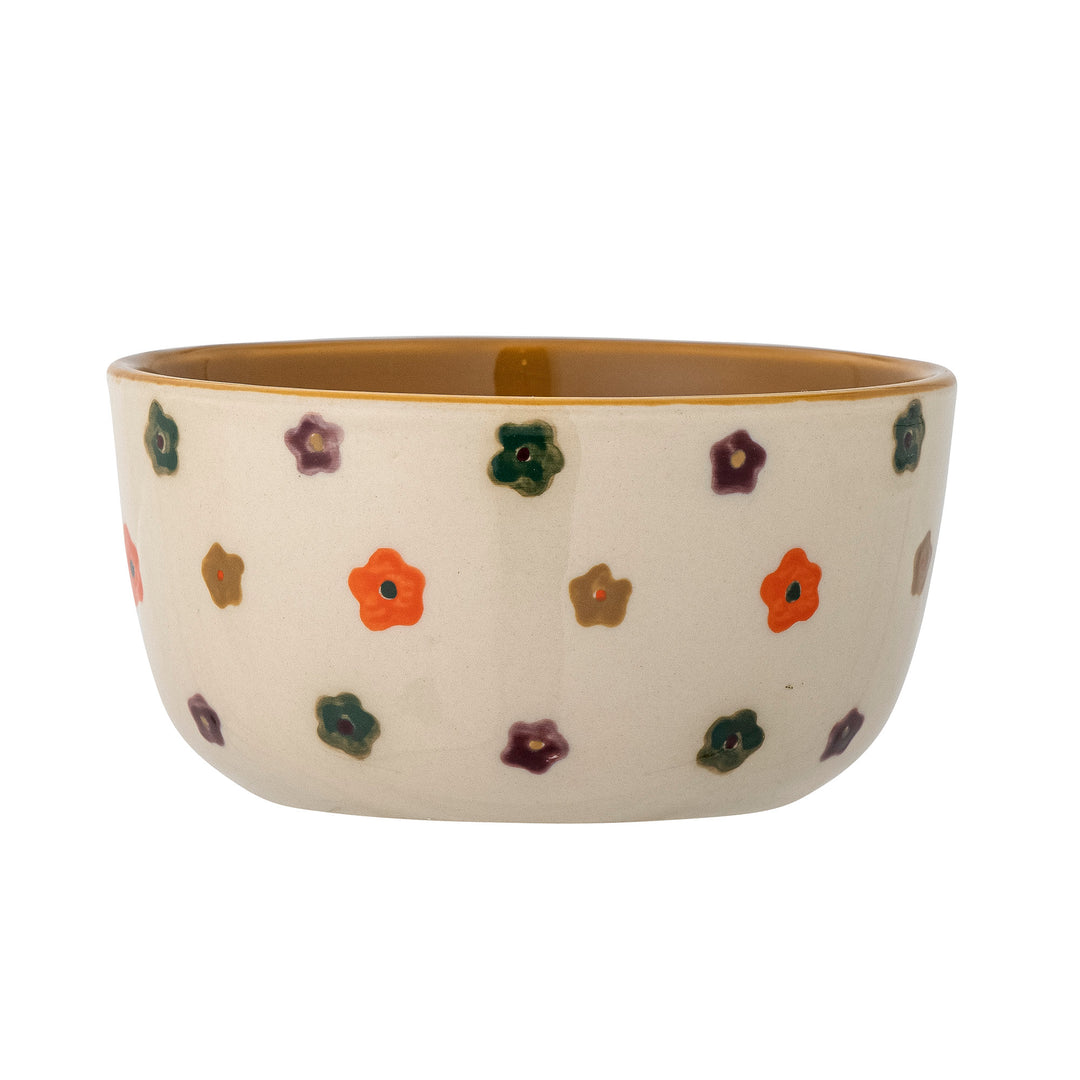 Bol Ceramică Albă Decorat Manual Bloomingville - Imagine 1
