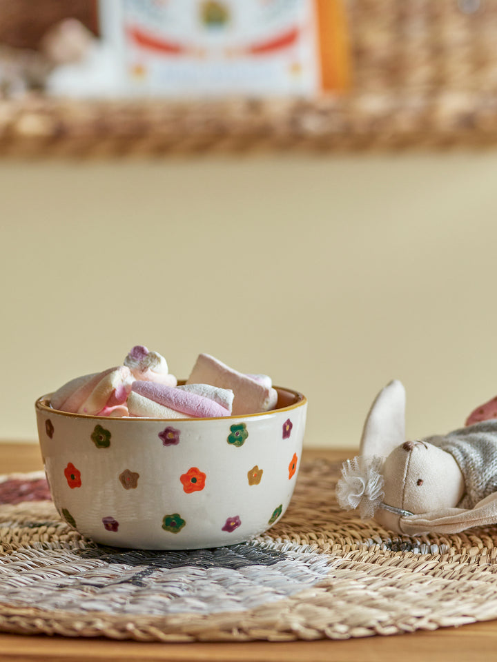 Bol Ceramică Albă Decorat Manual Bloomingville - Imagine 3