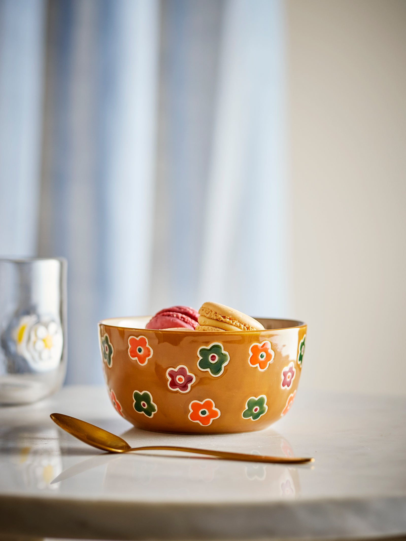 Bol Ceramică Maro Decorat Manual Bloomingville - Imagine 2