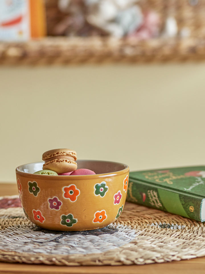 Bol Ceramică Maro Decorat Manual Bloomingville - Imagine 3