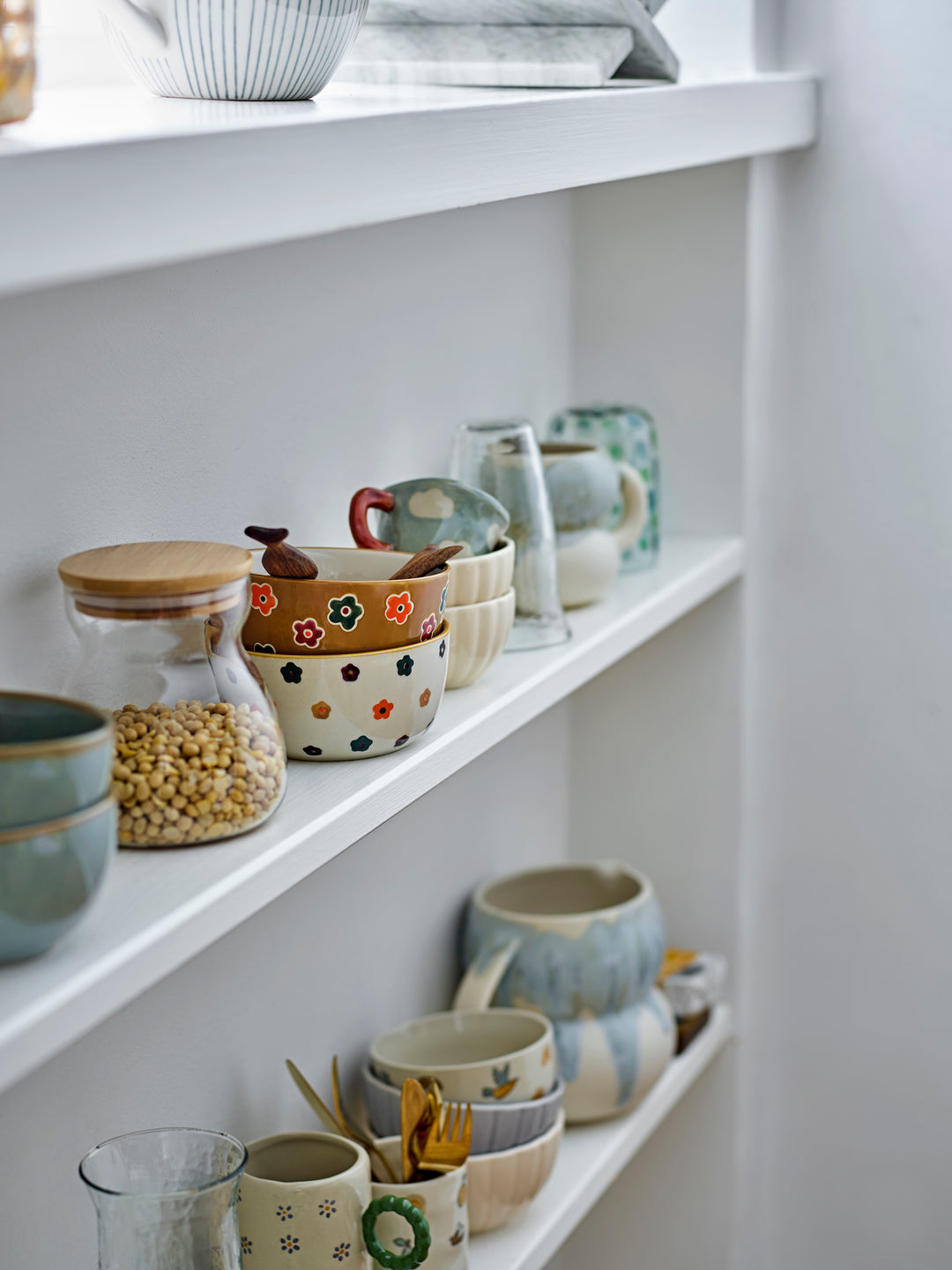 Bol Ceramică Maro Decorat Manual Bloomingville - Imagine 4