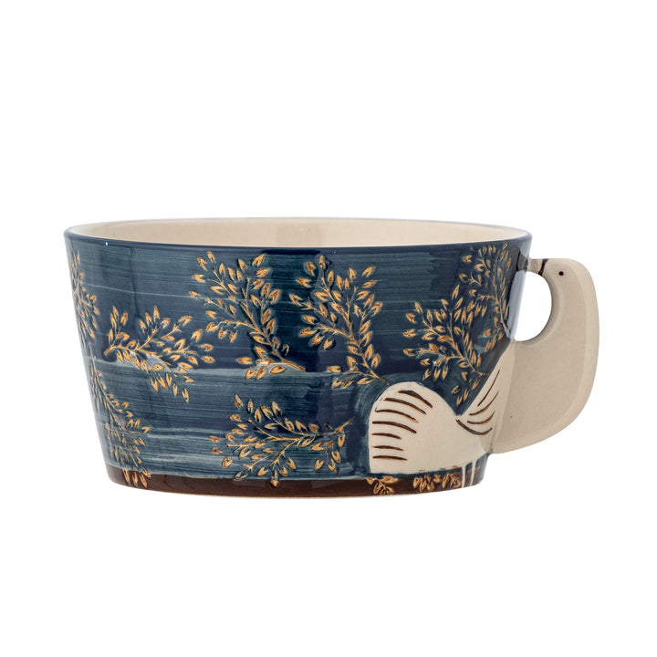 Bol Ceramică Albastru Decorat Manual Bloomingville - Imagine 1