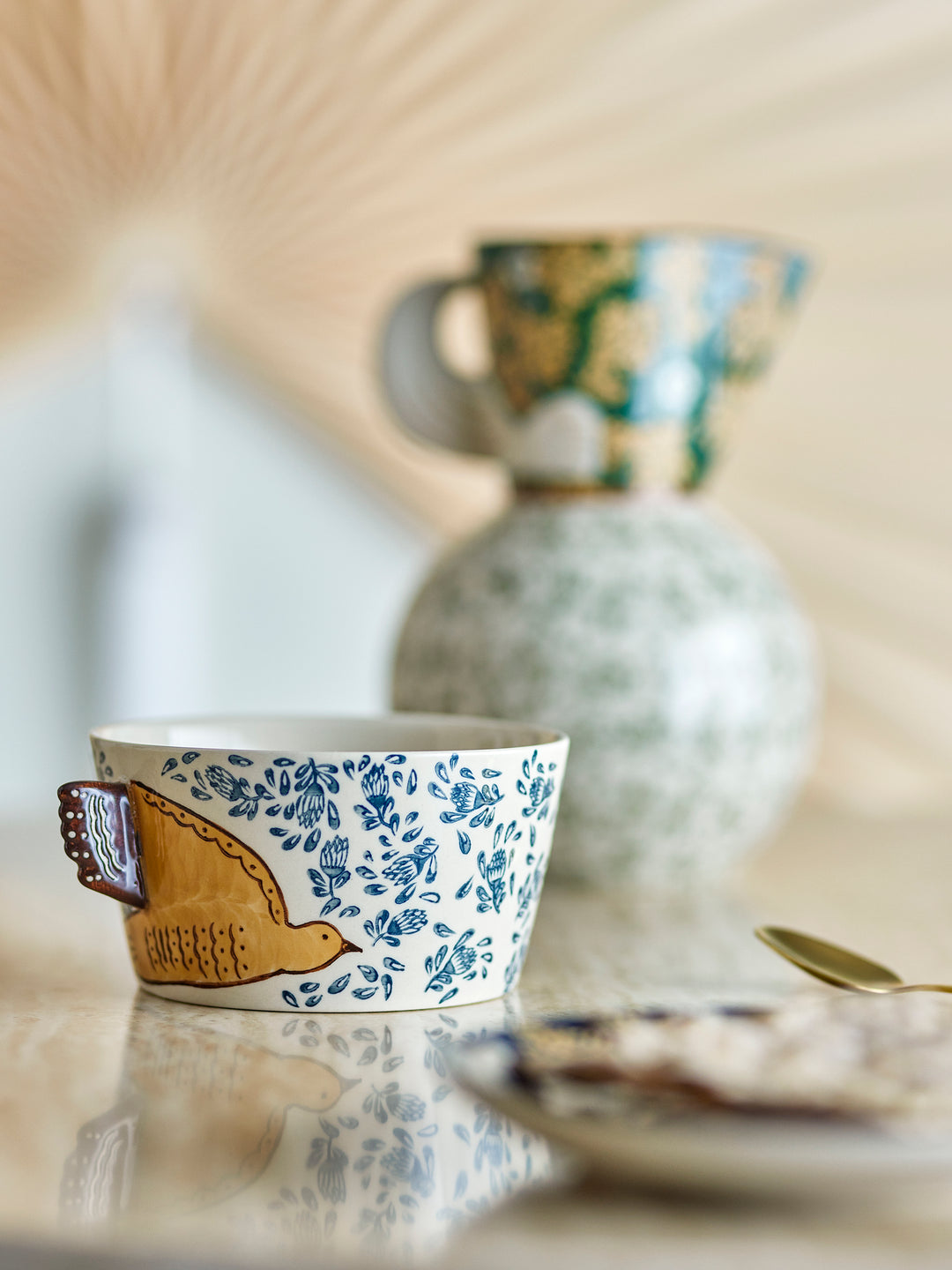 Bol Ceramică Naturală Decorat Manual Bloomingville - Imagine 2