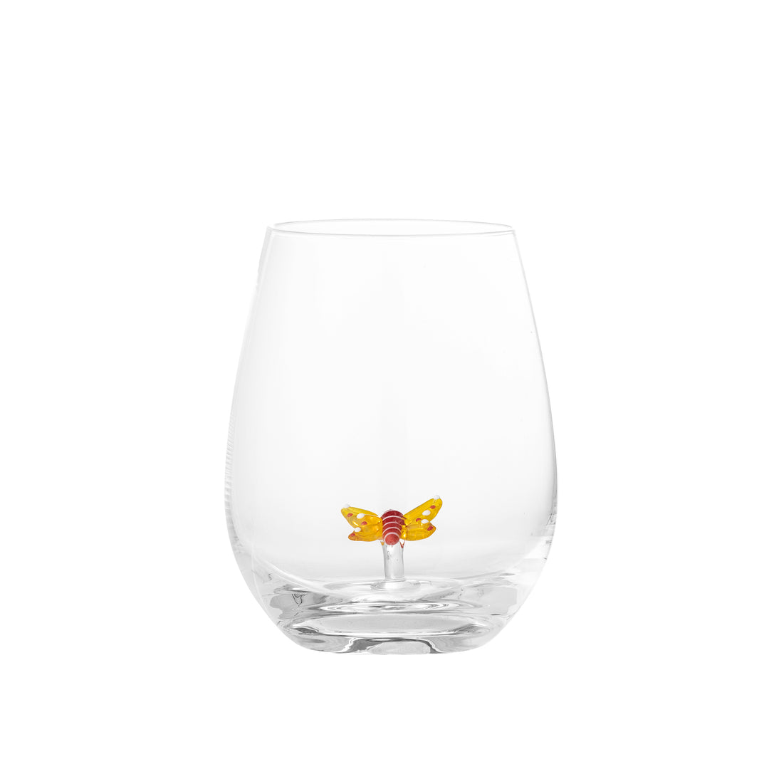 Pahar Sticlă Transparentă Cu Fluture Bloomingville - Imagine 1