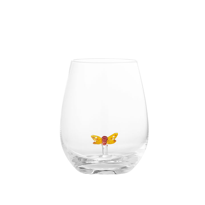 Pahar Sticlă Transparentă Cu Fluture Bloomingville - Imagine 1