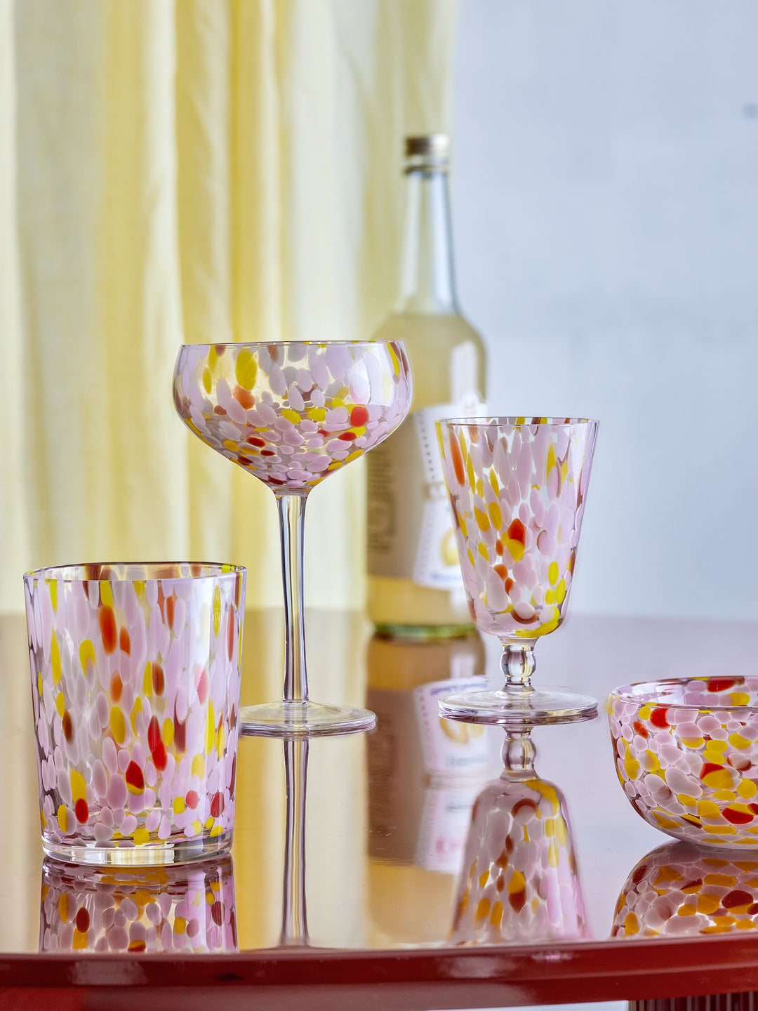 Pahar Cocktail Sticlă Roz Bloomingville - Imagine 3