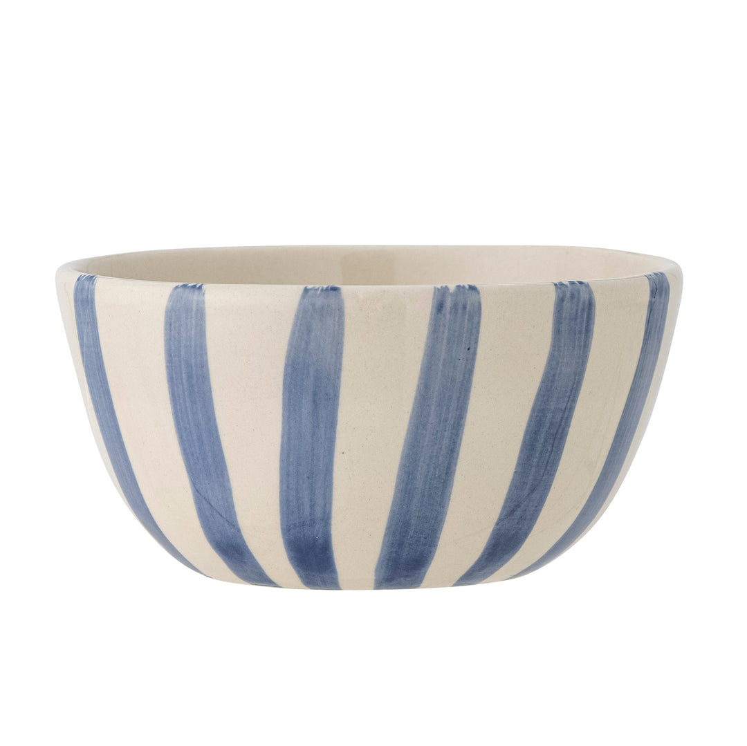 Bol Ceramic Albastru Cu Dungi Bloomingville - Imagine 1