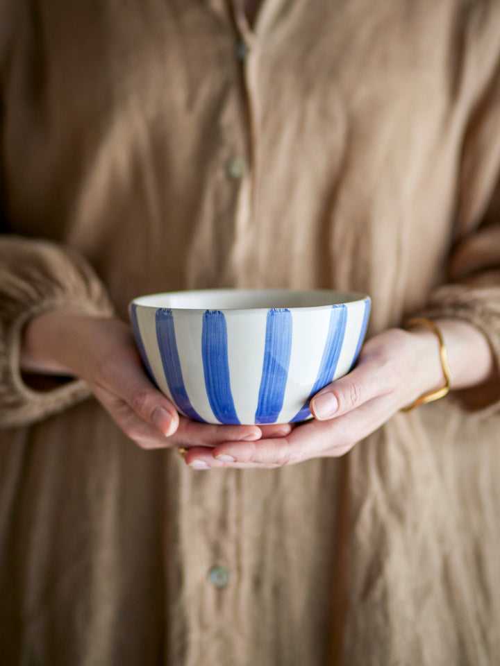 Bol Ceramic Albastru Cu Dungi Bloomingville - Imagine 2