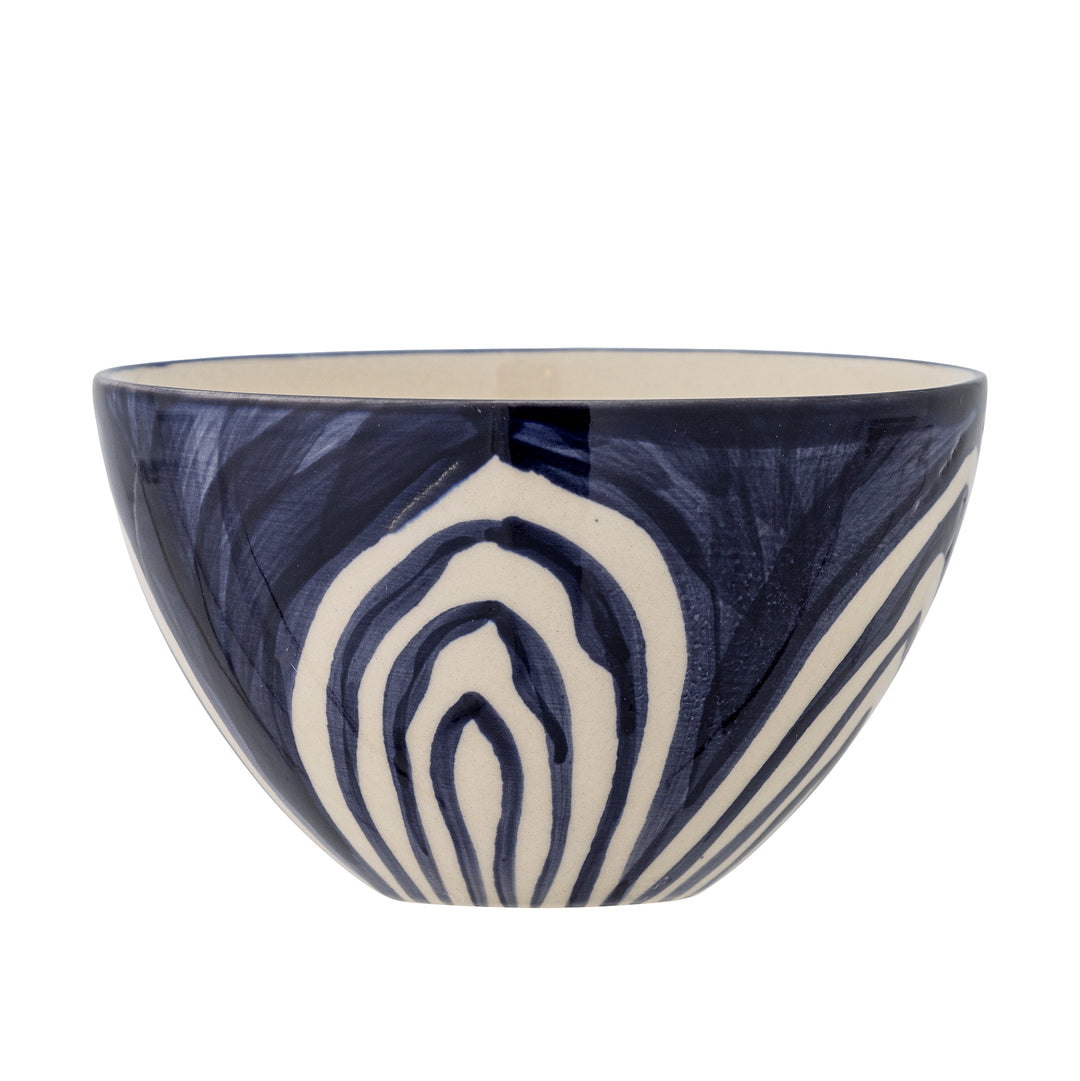 Bol Ceramică Albastru Decorat Manual Bloomingville - Imagine 1