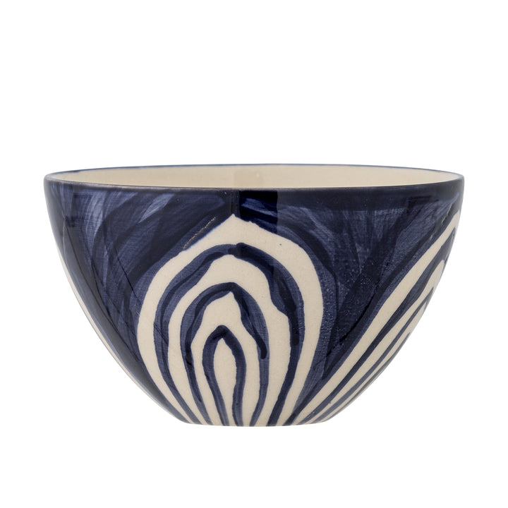 Bol Ceramică Albastru Decorat Manual Bloomingville - Imagine 1