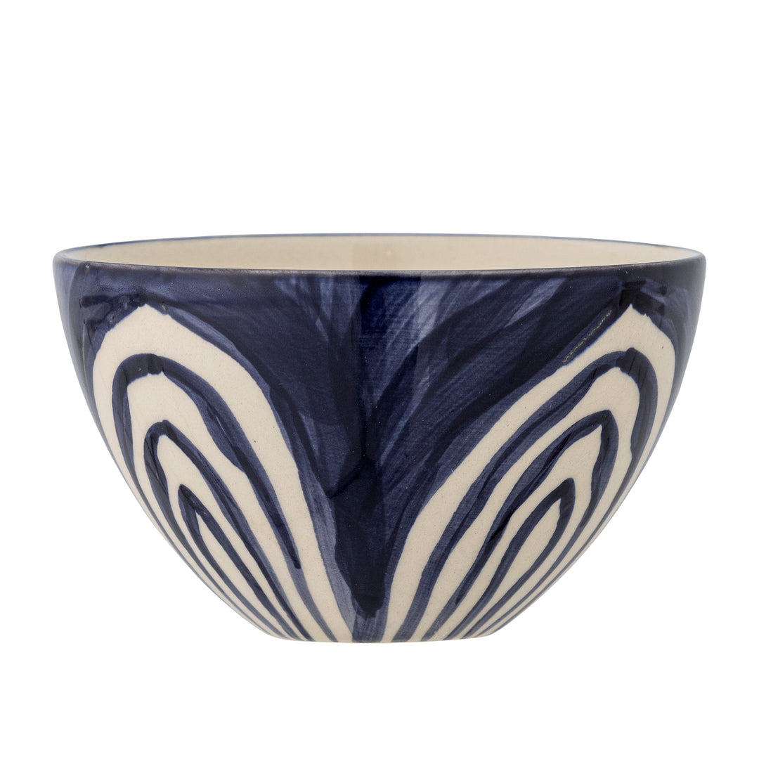 Bol Ceramică Albastru Decorat Manual Bloomingville - Imagine 2