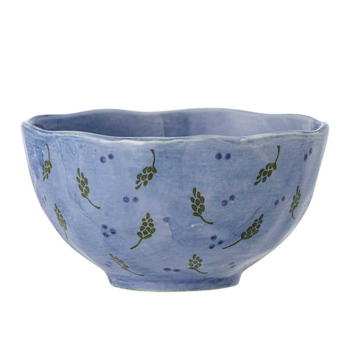 Bol Ceramic Albastru Decorat Bloomingville - Imagine 1