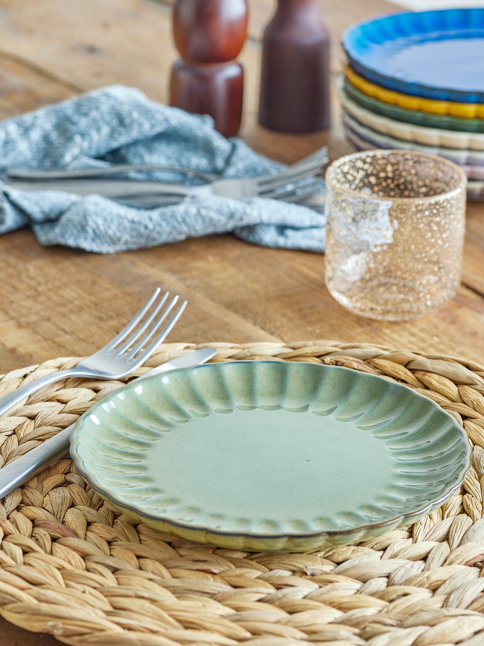 Farfurie Ceramică Verde Bloomingville - Imagine 4