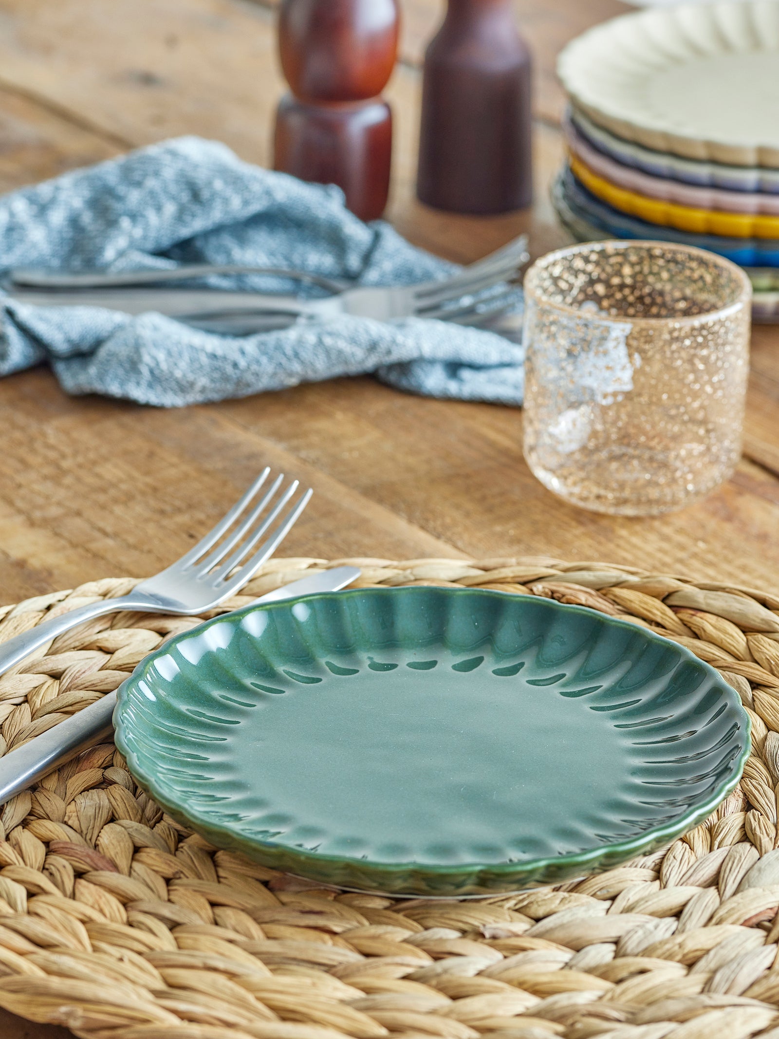 Farfurie Ceramică Verde Bloomingville - Imagine 4