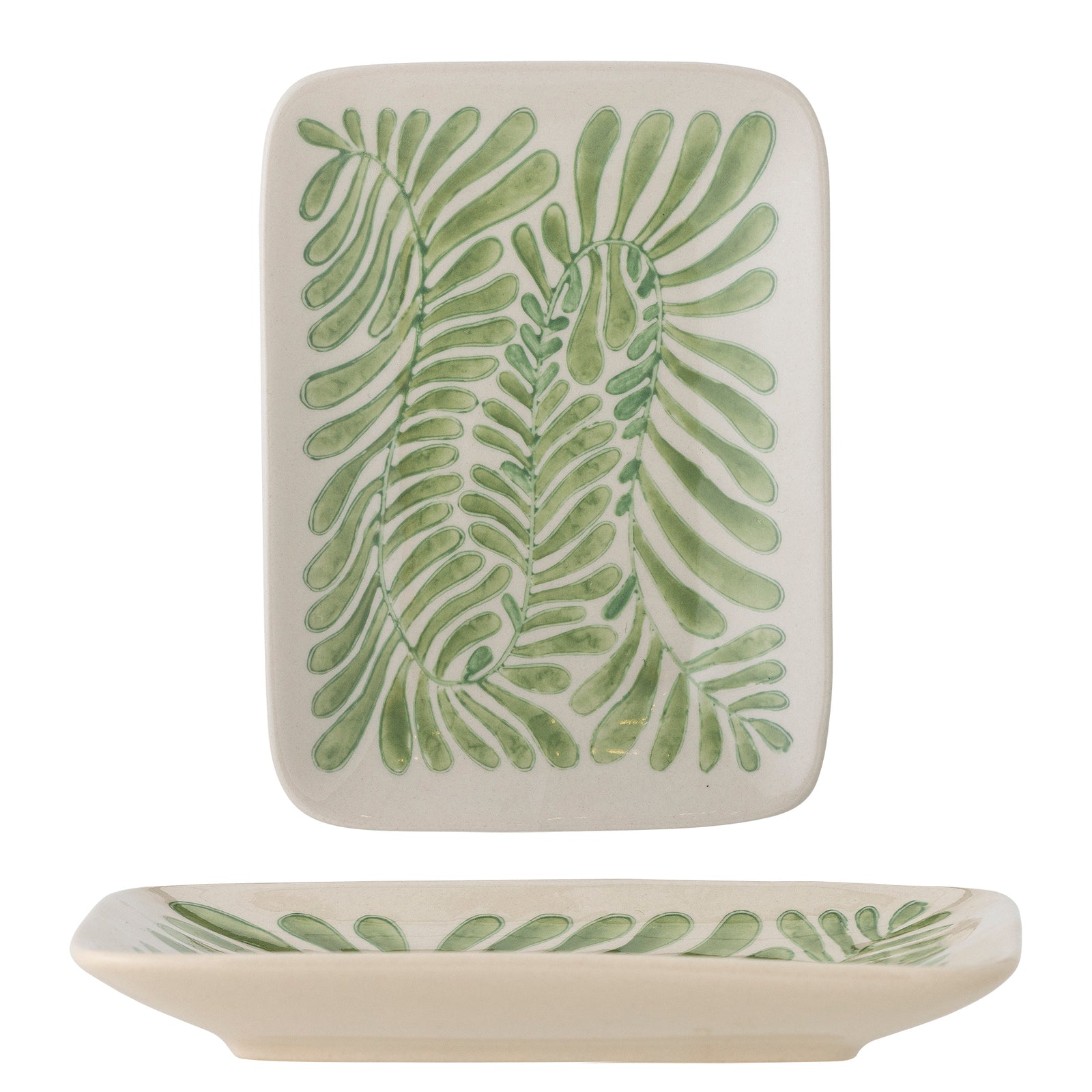 Farfurie Ceramică Verde Decorată Bloomingville - Imagine 1