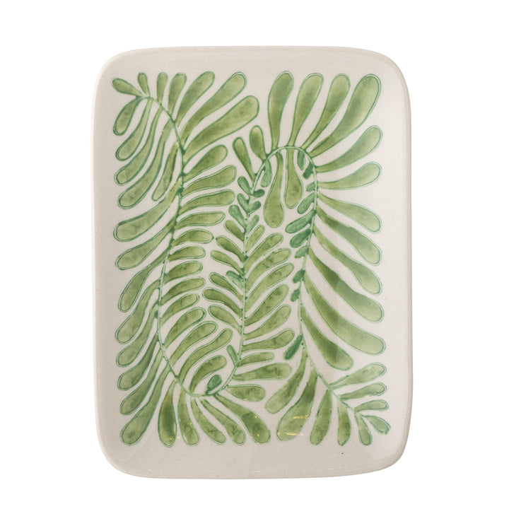 Farfurie Ceramică Verde Decorată Bloomingville - Imagine 2