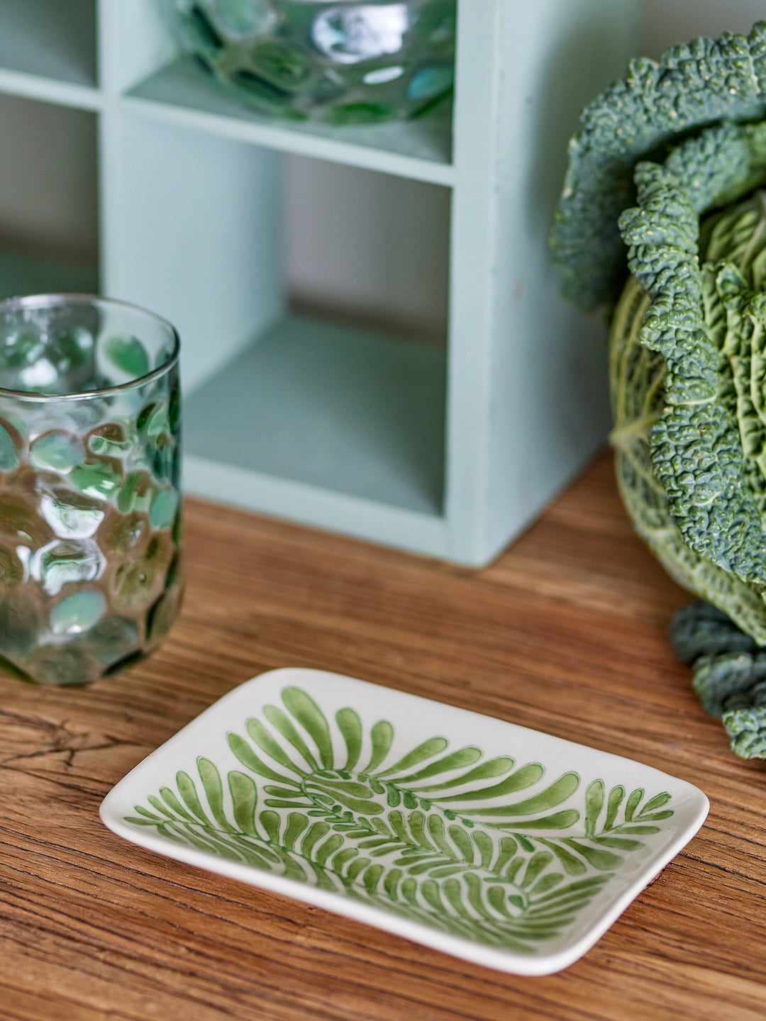 Farfurie Ceramică Verde Decorată Bloomingville - Imagine 4