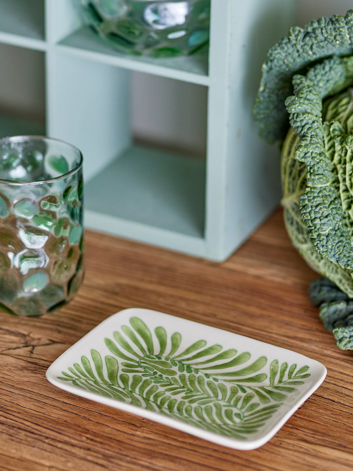 Farfurie Ceramică Verde Decorată Bloomingville - Imagine 4