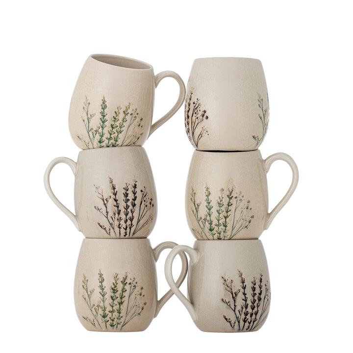 Set Căni Ceramică Naturală Crackle Bloomingville - Imagine 1