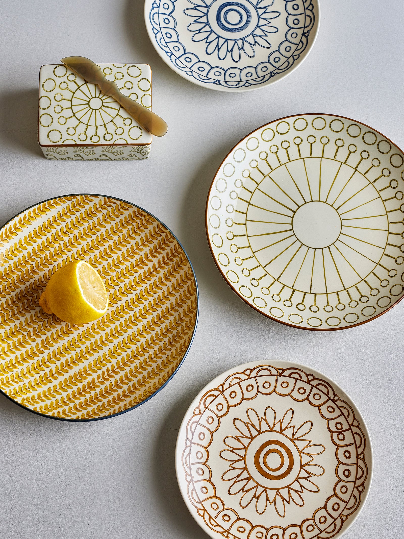 Farfurie Ceramică Galbenă Bloomingville - Imagine 4