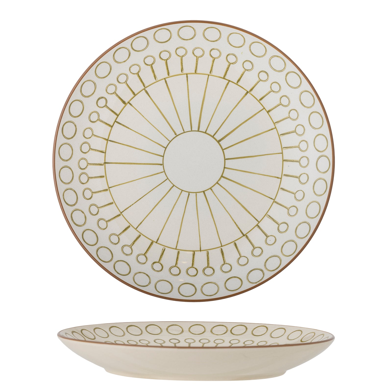 Farfurie Ceramică Verde Decorată Bloomingville - Imagine 1