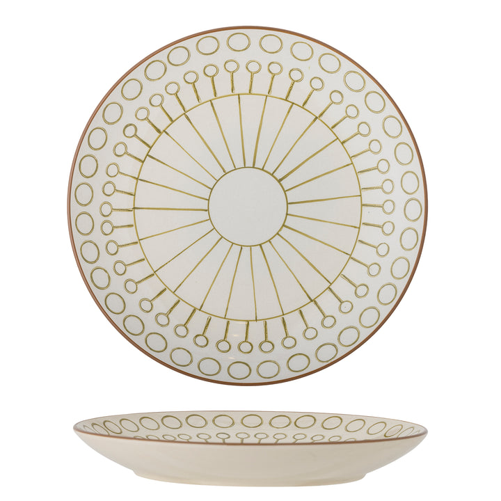 Farfurie Ceramică Verde Decorată Bloomingville - Imagine 1
