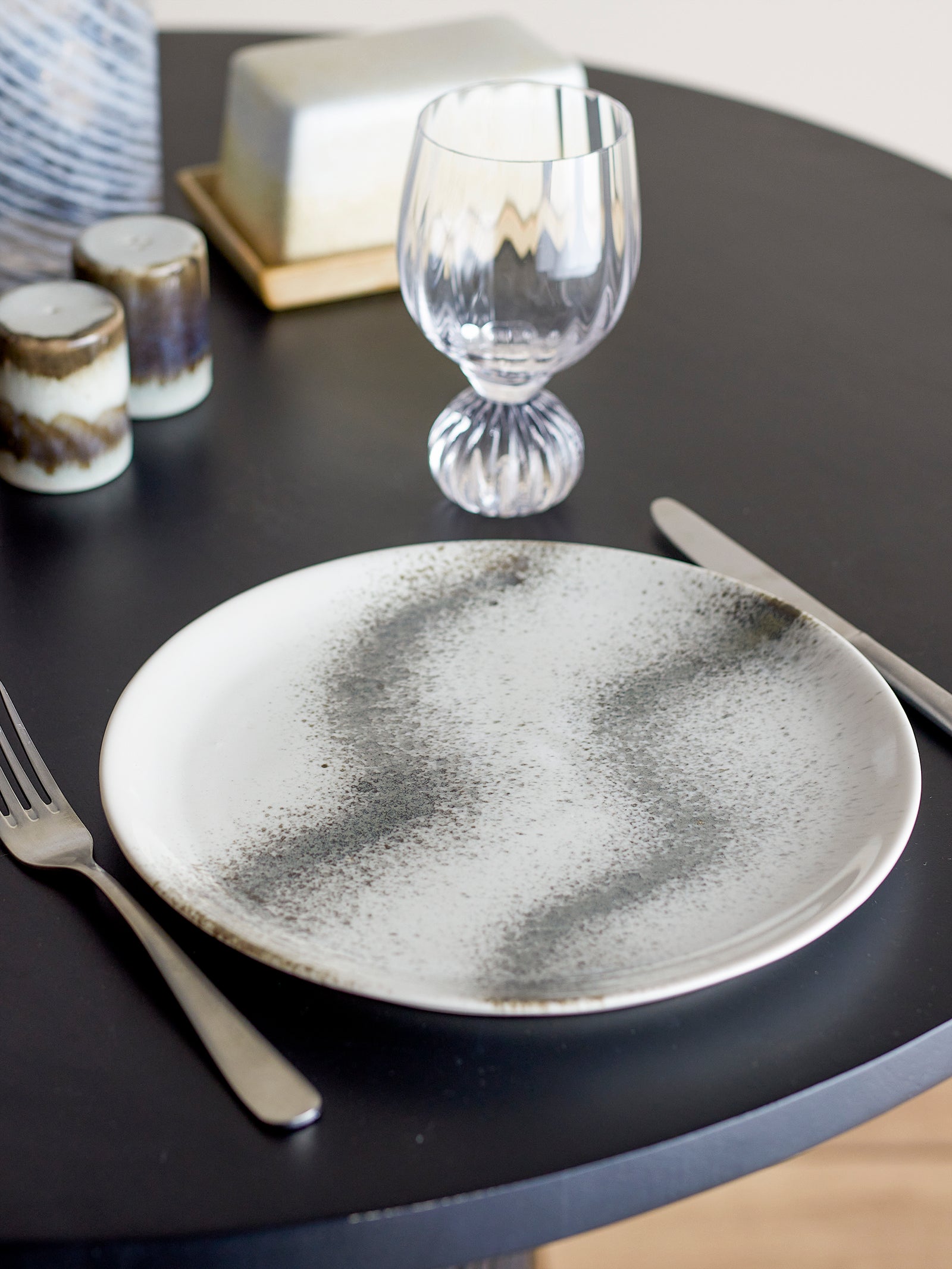 Farfurie Ceramică Gri Cu Glazură Reactivă Bloomingville - Imagine 4