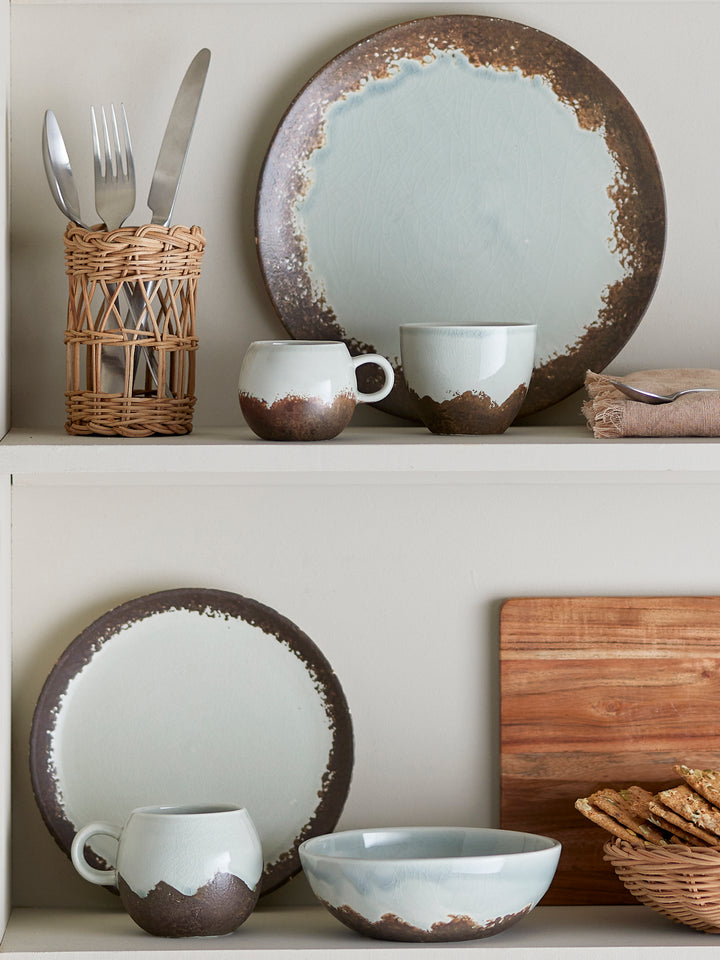 Farfurie Ceramică Maro Cu Glazură Crackle Bloomingville - Imagine 6