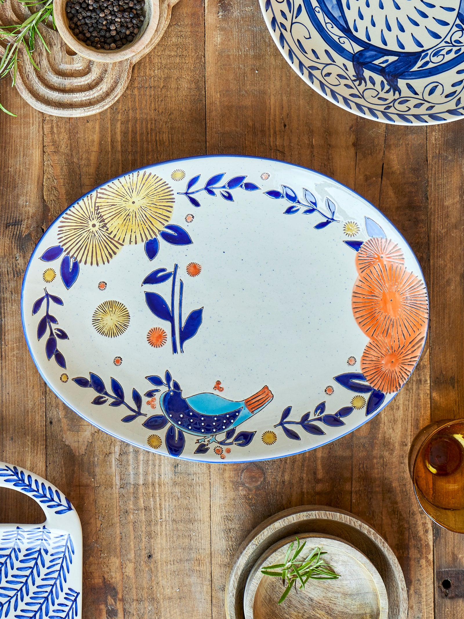 Platou Servire Ceramică Multicolor Bloomingville - Imagine 4