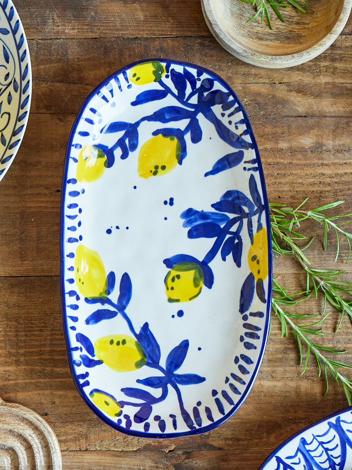 Platou Servire Ceramică Albastră Bloomingville - Imagine 4
