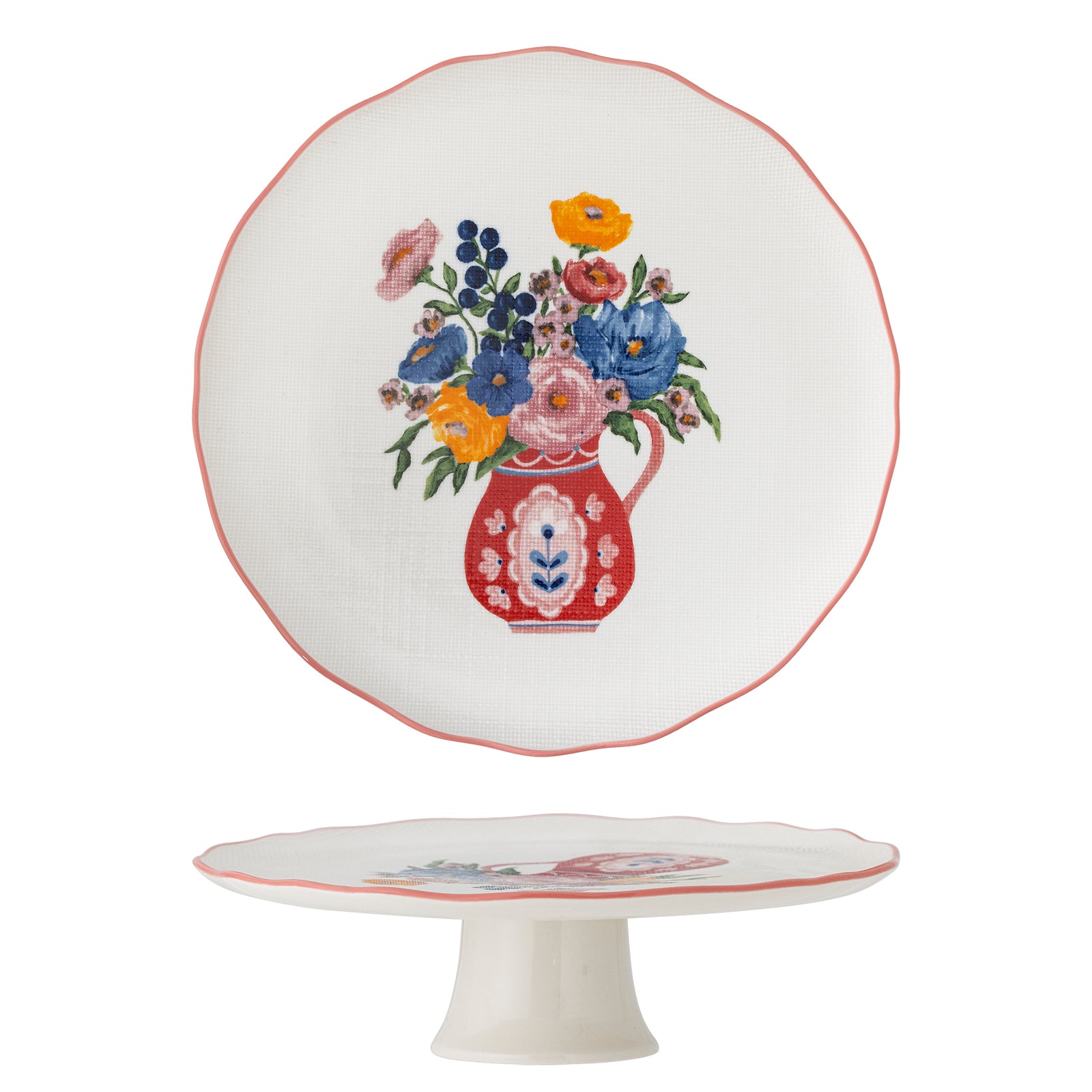 Platou Tort Ceramică Decorat Manual Bloomingville - Imagine 1