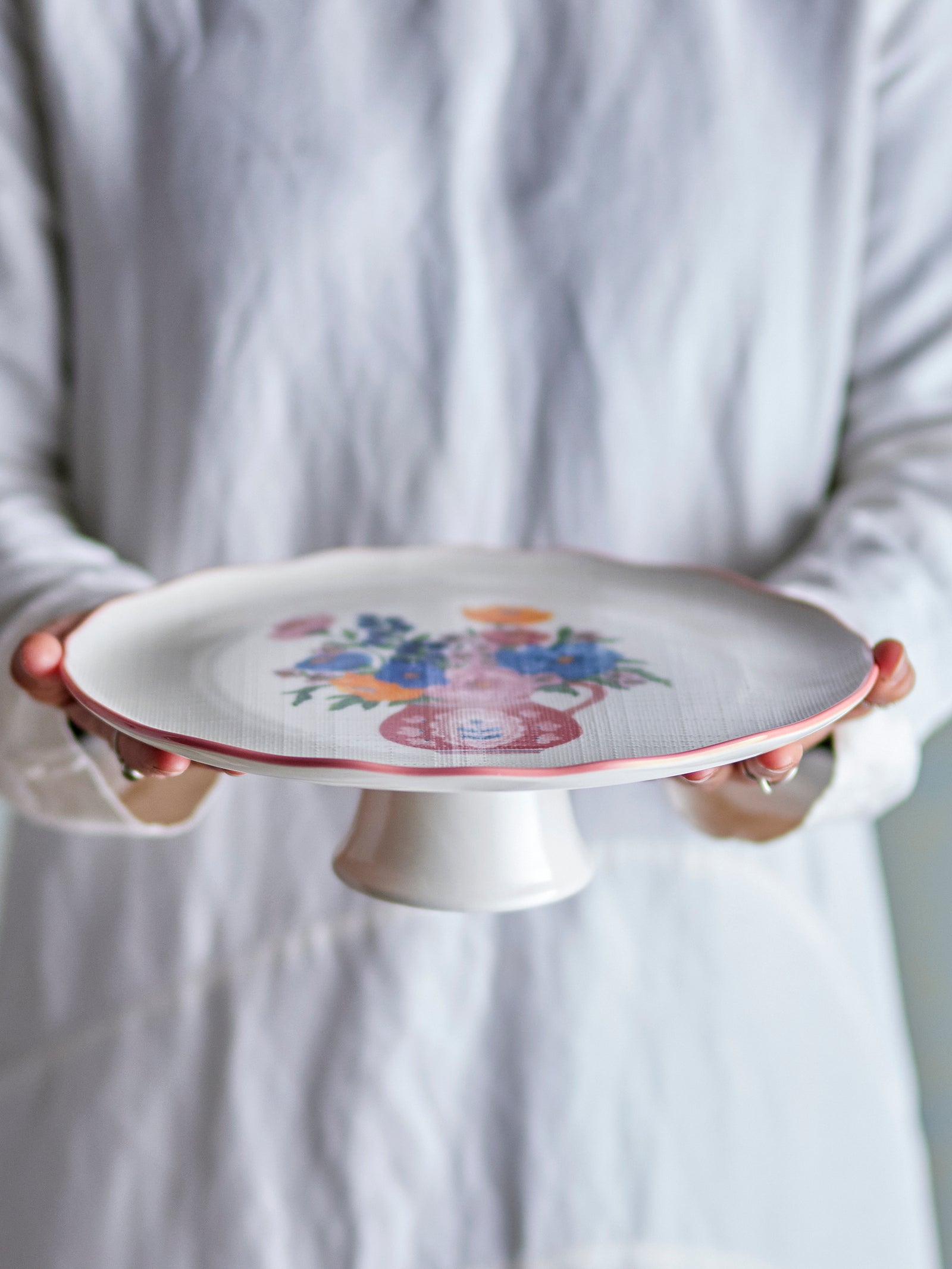 Platou Tort Ceramică Decorat Manual Bloomingville - Imagine 5
