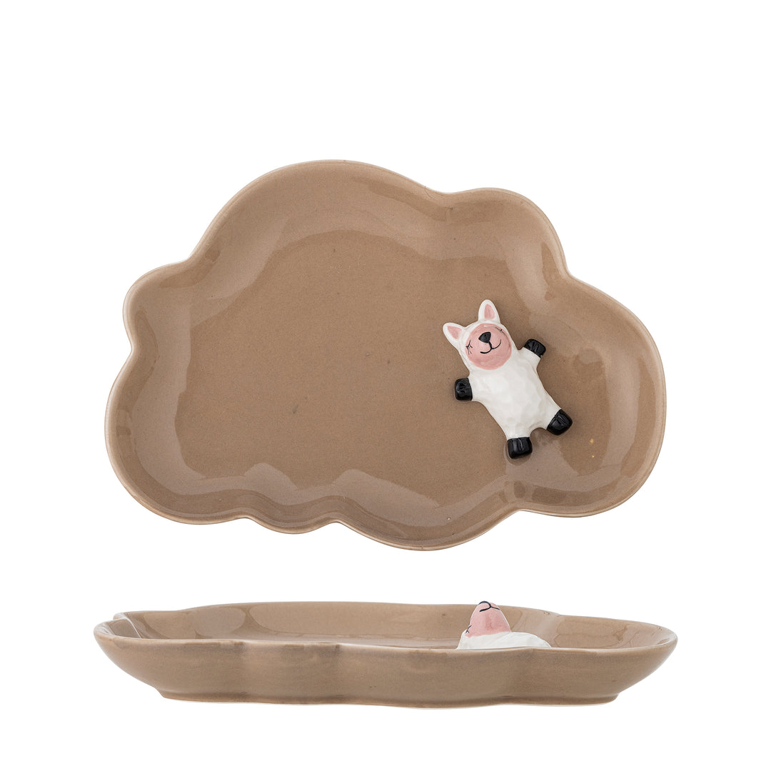 Farfurie Ceramică Maro Cu Oiță Bloomingville - Imagine 1