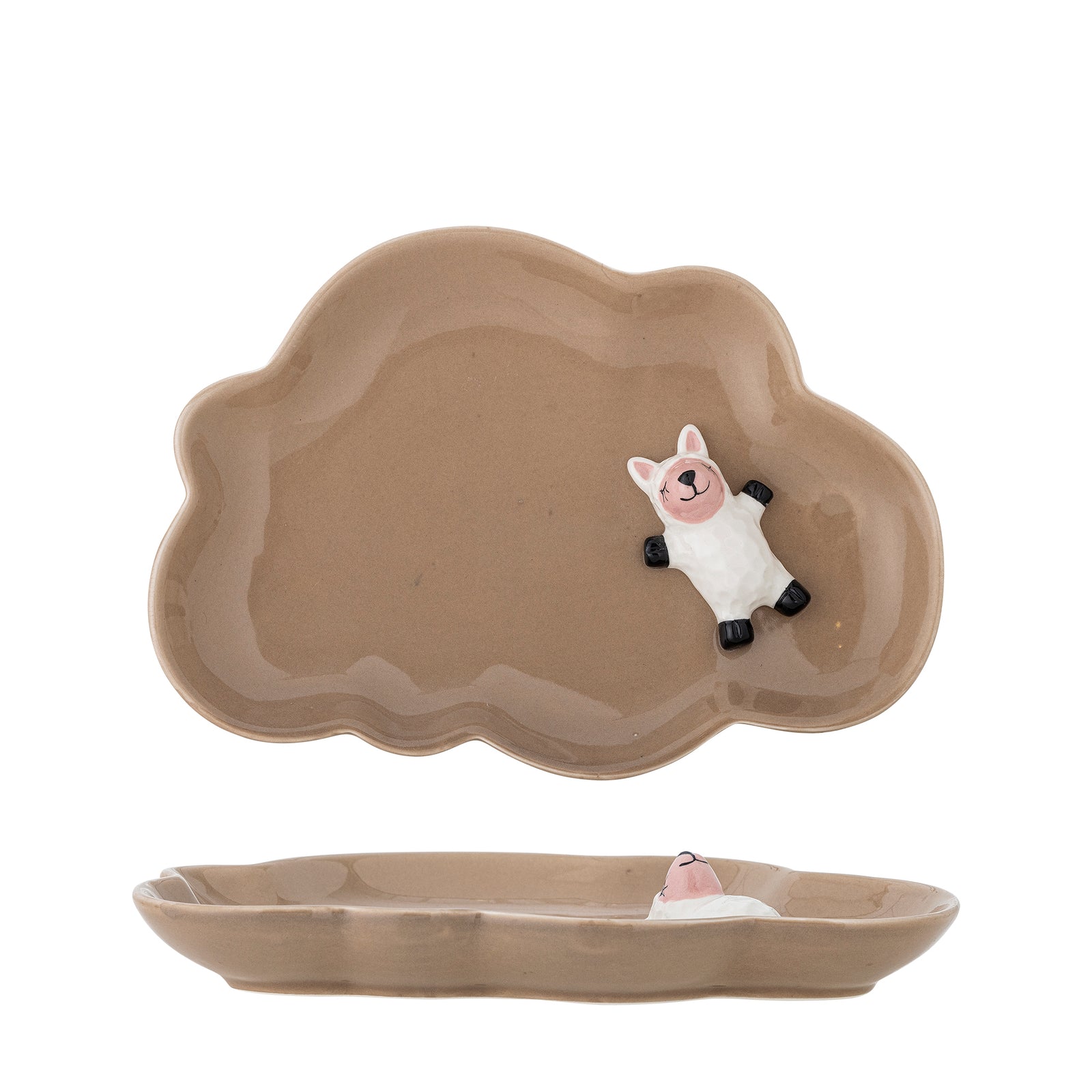 Farfurie Ceramică Maro Cu Oiță Bloomingville - Imagine 1